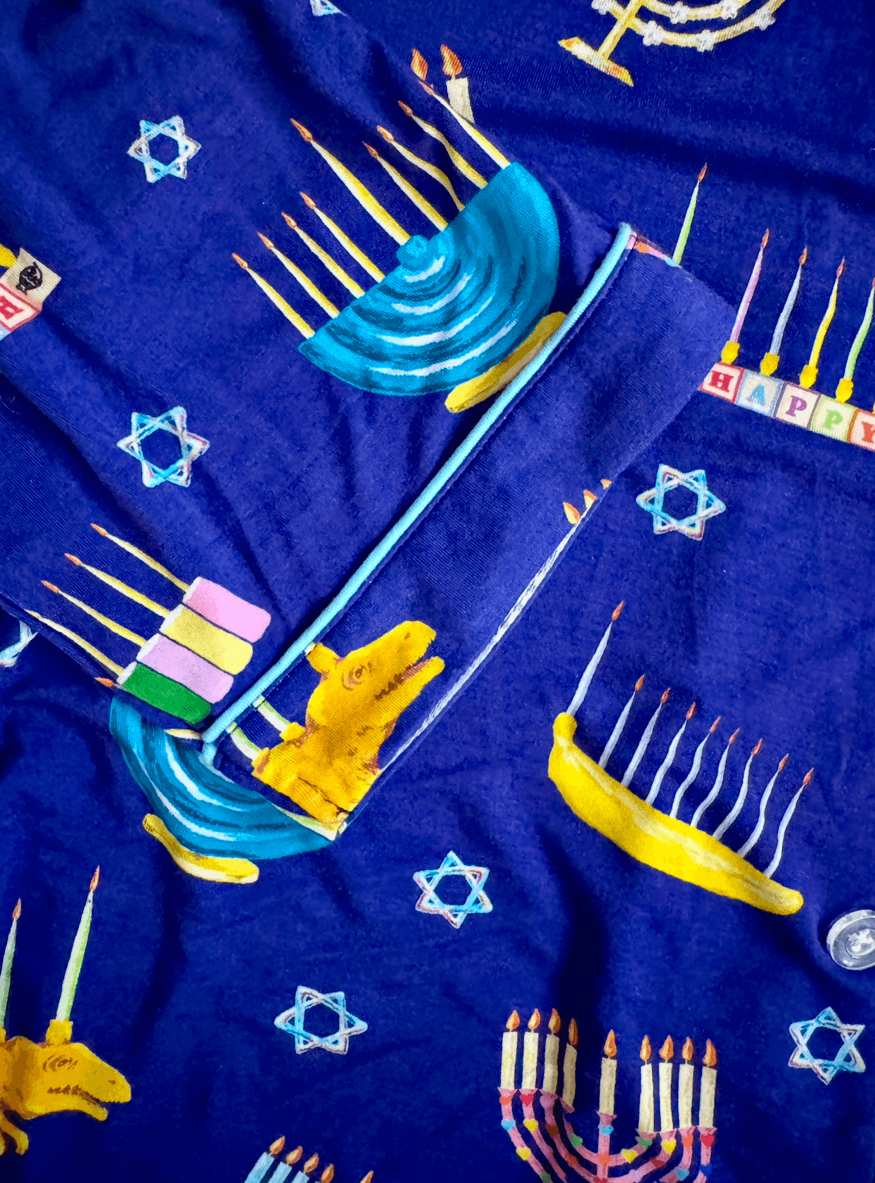Amy Kritzer Becker - Hanukkah Many Menorahs Bamboo Adult Pajamas - (Unisex Sizes S - 4XL) - ModernTribe