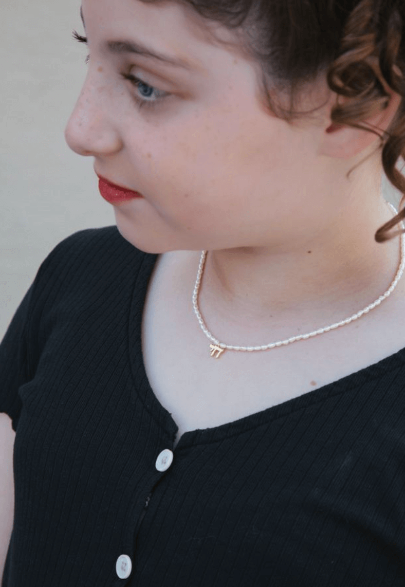 Hineni - The Everyday Pearl Chai Necklace - Gold Vermeil or Sterling Silver - ModernTribe