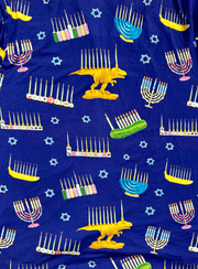 Amy Kritzer Becker - Hanukkah Many Menorahs Bamboo Onesie Pajamas - (Baby Sizes 3M - 24M) - ModernTribe
