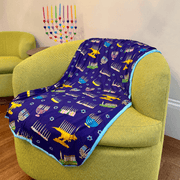 Amy Kritzer Becker - Hanukkah Many Menorahs Bamboo Blanket - ModernTribe