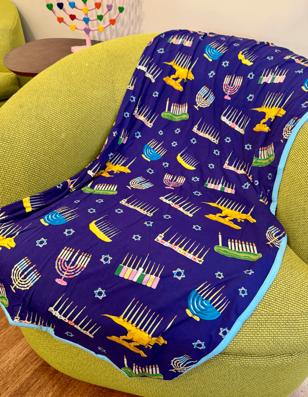 Amy Kritzer Becker - Hanukkah Many Menorahs Bamboo Blanket - ModernTribe