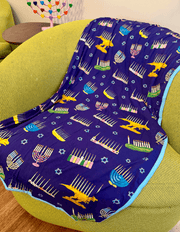 Amy Kritzer Becker - Hanukkah Many Menorahs Bamboo Blanket - ModernTribe