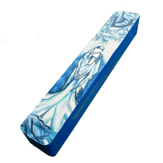 Blue Mystical Forest Mezuzah Case by Anna Abramzon