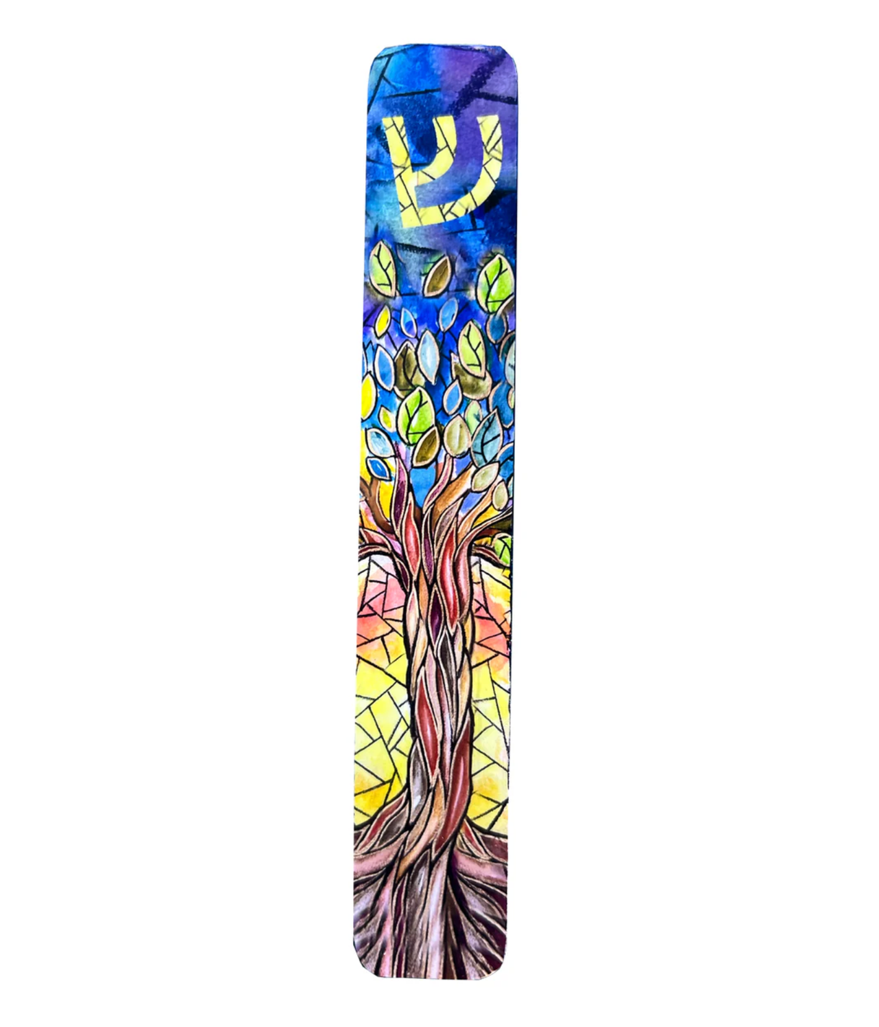 Anna Abramzon Studio - Stained Glass Tree of Life Mezuzah Case by Anna Abramzon - ModernTribe