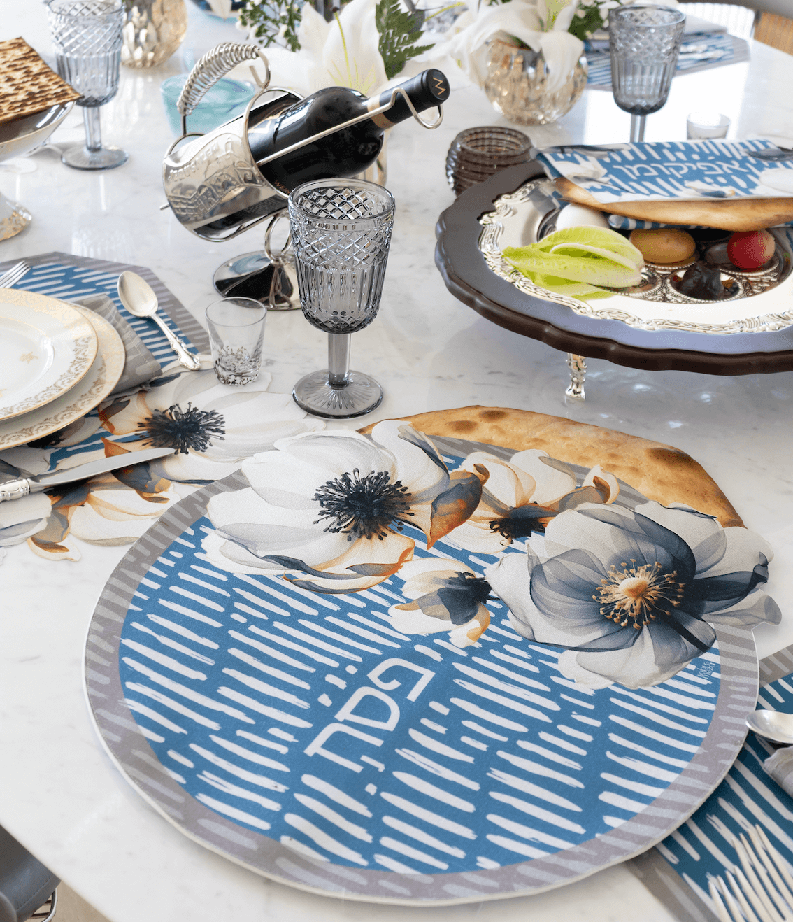 Sobre Meza - Nude Bloom Matzah Cover and Afikoman Bag Set - ModernTribe