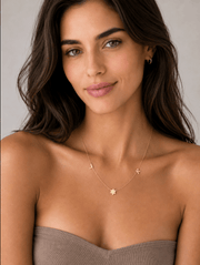 Miriam Merenfeld Jewelry Necklaces English or Hebrew Spaced Initials and Star of David Diamond Necklace - (Sterling Silver, Gold-Plated or Two-Tone)