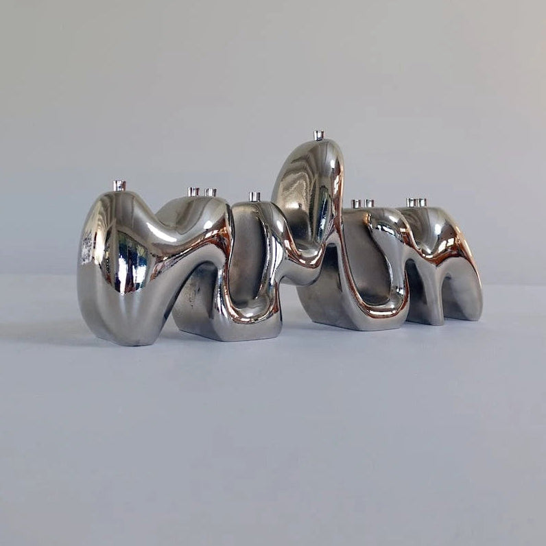 Hannah Polskin Menorahs Nickel Menorah by Hannah Polskin