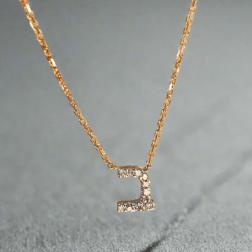 Alef Bet - Diamond Hebrew Initial Necklace - 14k Gold or Sterling Silver - ModernTribe