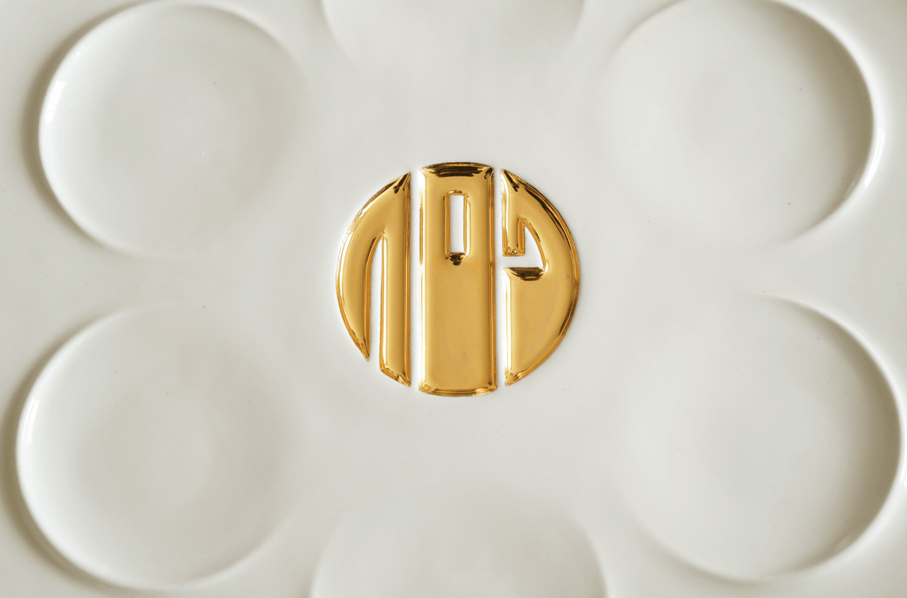 Yahalomis - Handmade Modern Ceramic Seder Plate - 24k Gold - ModernTribe