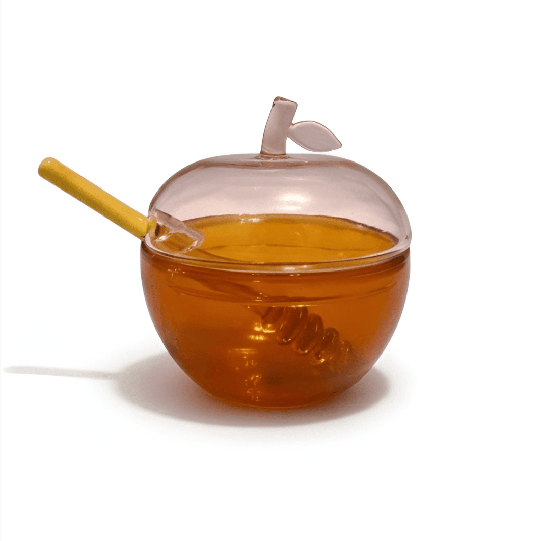 Allison Pearl Design - Amber and Pink Glass Honey Dish - ModernTribe