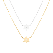 Miriam Merenfeld Jewelry - Golda Star of David Diamond Necklace - (Sterling Silver, Gold-Plated or Two-Tone) - ModernTribe