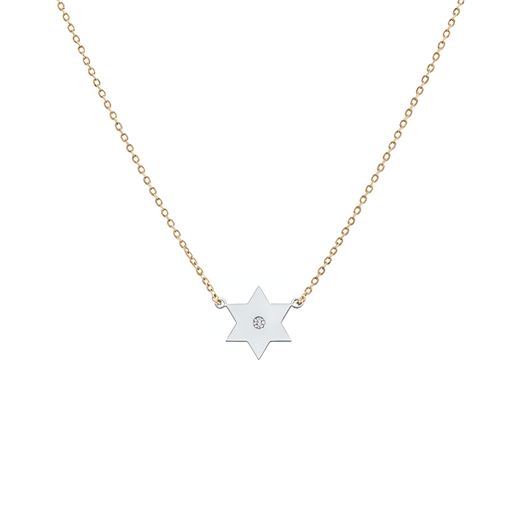 Miriam Merenfeld Jewelry - Golda Star of David Diamond Necklace - (Sterling Silver, Gold-Plated or Two-Tone) - ModernTribe