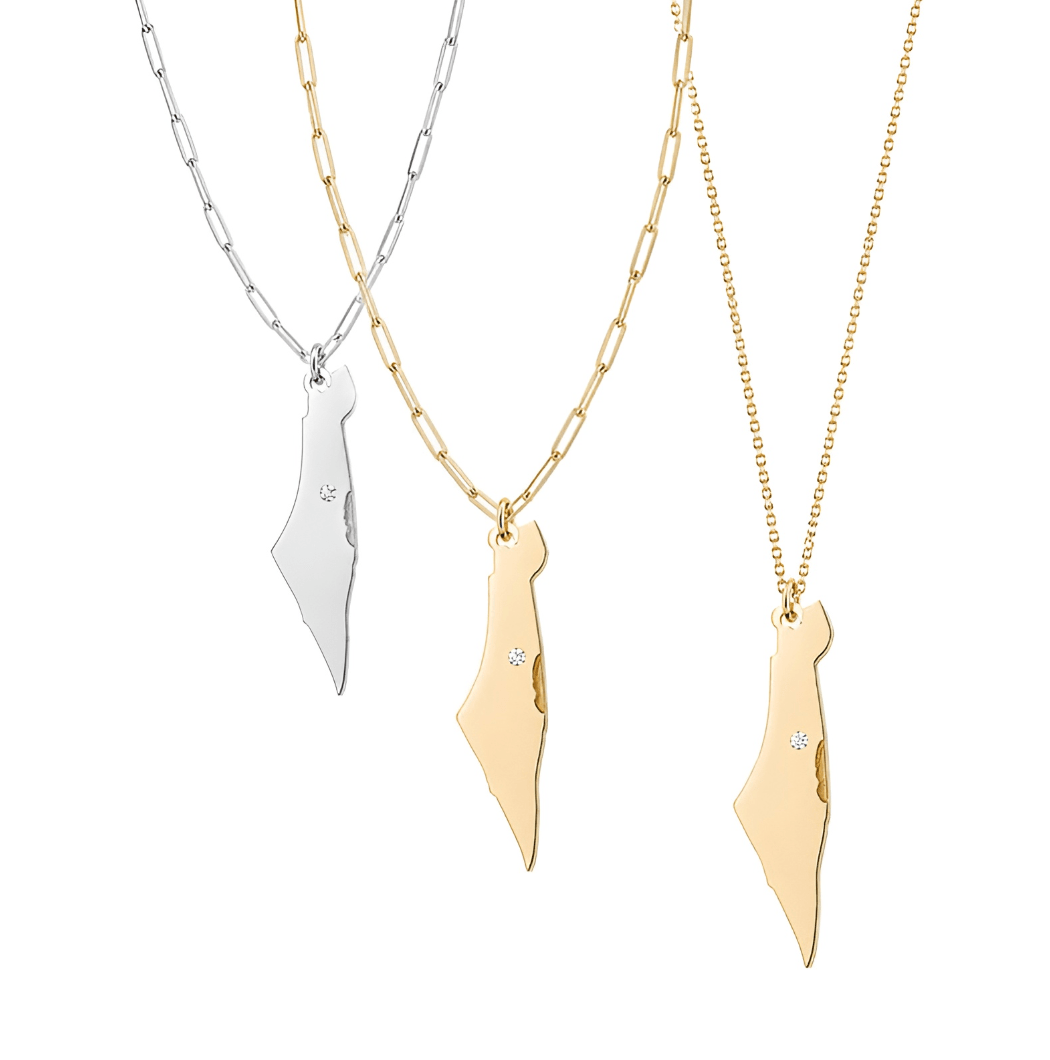 Miriam Merenfeld Jewelry - Eretz Israel Diamond Necklace - (Sterling Silver or Gold-Plated) - ModernTribe