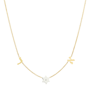 Miriam Merenfeld Jewelry - English or Hebrew Spaced Initials and Star of David Diamond Necklace - (Sterling Silver, Gold-Plated or Two-Tone) - ModernTribe