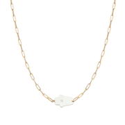 Miriam Merenfeld Jewelry - Dani Hamsa Diamond Paperclip Necklace - (Sterling Silver, Gold-Plated, or Two-Tone) - ModernTribe