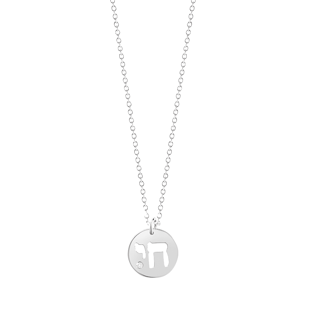 Miriam Merenfeld Jewelry - Tillah Chai Diamond Necklace - (Sterling Silver, Gold-Plated or Two-Tone) - ModernTribe