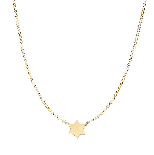 Golda Star of David Necklace by Miriam Merenfeld - (Sterling Silver, Two-Tone or Gold-Plated)