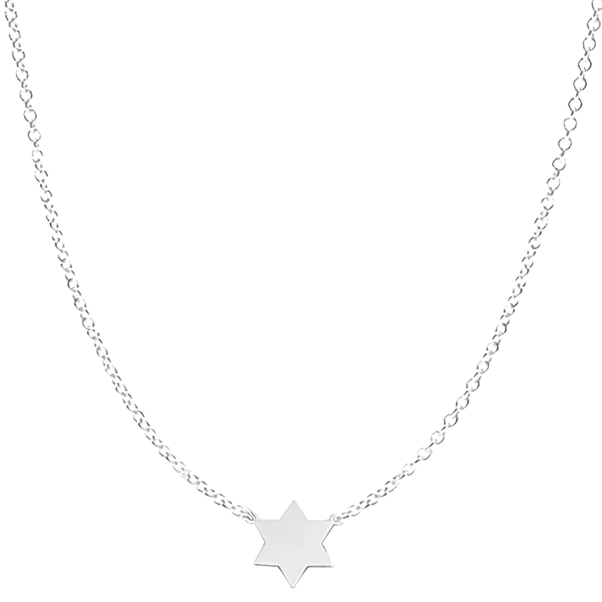 Miriam Merenfeld Jewelry Necklaces Sterling Silver / 15" Golda Star of David Necklace by Miriam Merenfeld - (Sterling Silver, Two-Tone or Gold-Plated)