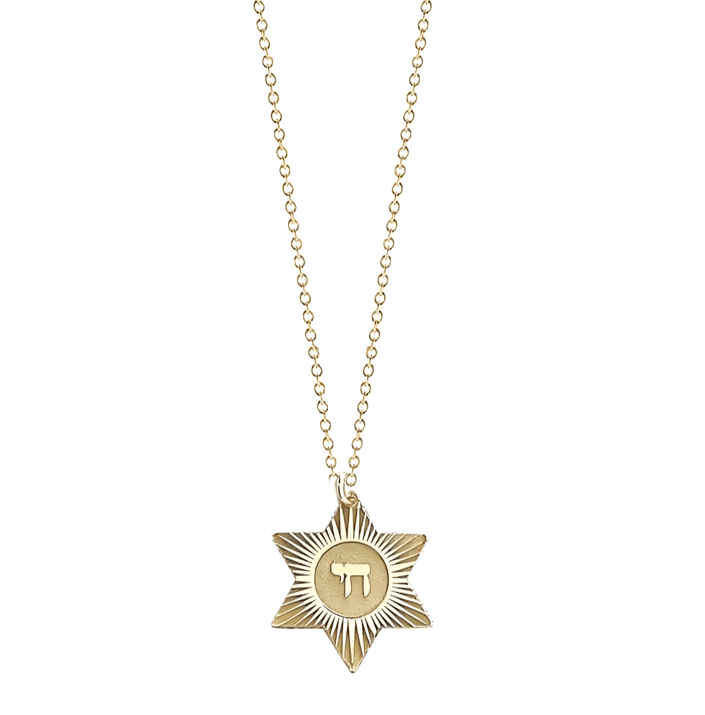 Miriam Merenfeld Jewelry - Chai Star of David Necklace by Miriam Merenfeld - (Gold-Plated or Sterling Silver) - ModernTribe