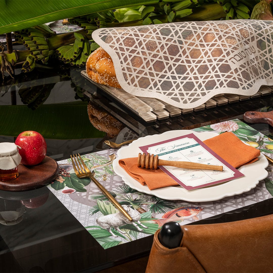 Apeloig Collection - Shana Tova Star of David Lace Challah Cover - ModernTribe