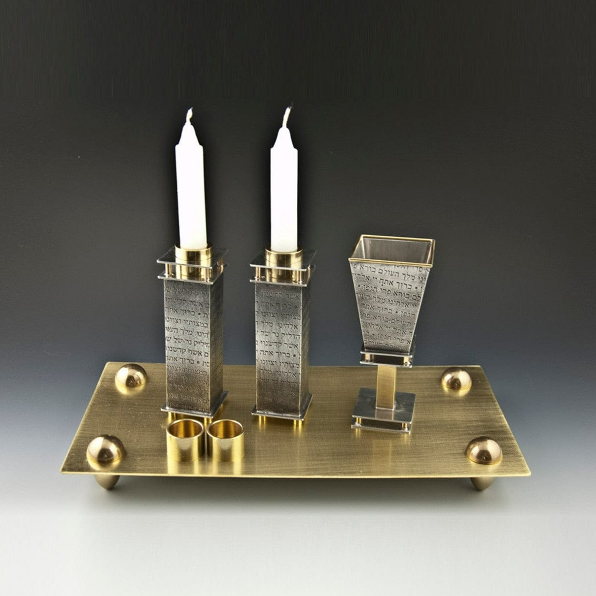 Joy Stember Candlesticks Shabbat Set from the Prayer Collection