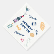 The Nosh Table Napkins Shabbat Shalom Disposable Dinner Napkins - Set of 20