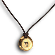 Marla Studio - Signet Hebrew Initial Necklace by Marla Studio - Bronze - ModernTribe