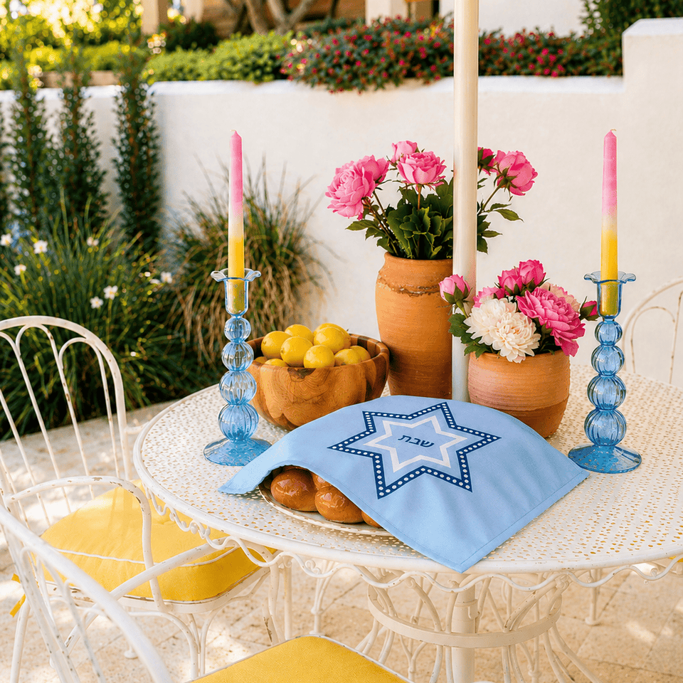 Embroidered Star of David Challah Cover
