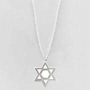 Miriam Merenfeld Jewelry Necklaces Small 3/4" / Sterling Silver Beaded / 20" Star of One Magen David Necklace - (Sterling Silver or Gold-Plated)