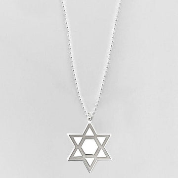 Miriam Merenfeld Jewelry Necklaces Small 3/4" / Sterling Silver Beaded / 20" Star of One Magen David Necklace - (Sterling Silver or Gold-Plated)