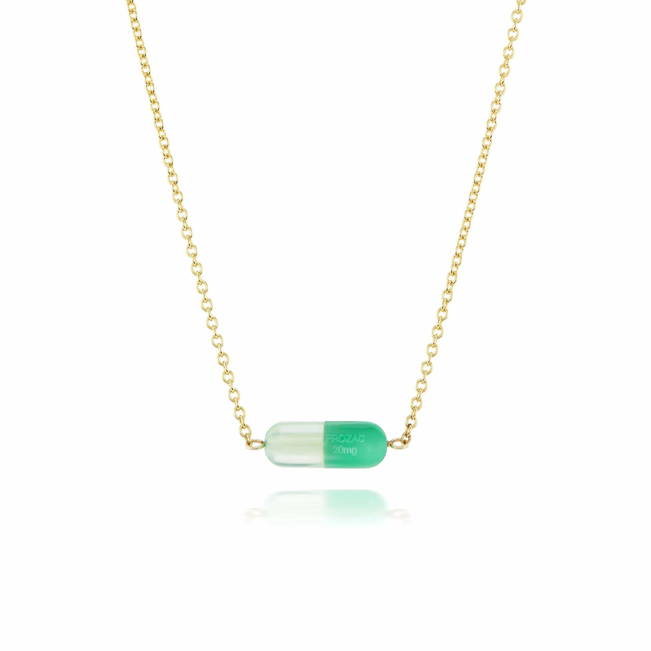 Mad Fine - Two - Tone Gemstone Prozac Necklace by Mad Fine - ModernTribe