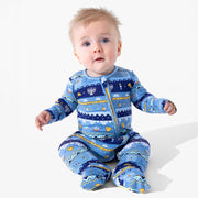 Bellabu Bear Pajamas Hanukkah Fair Isle Bamboo Convertible Footie by Bellabu Bear - (Baby Sizes 0 - 18M)