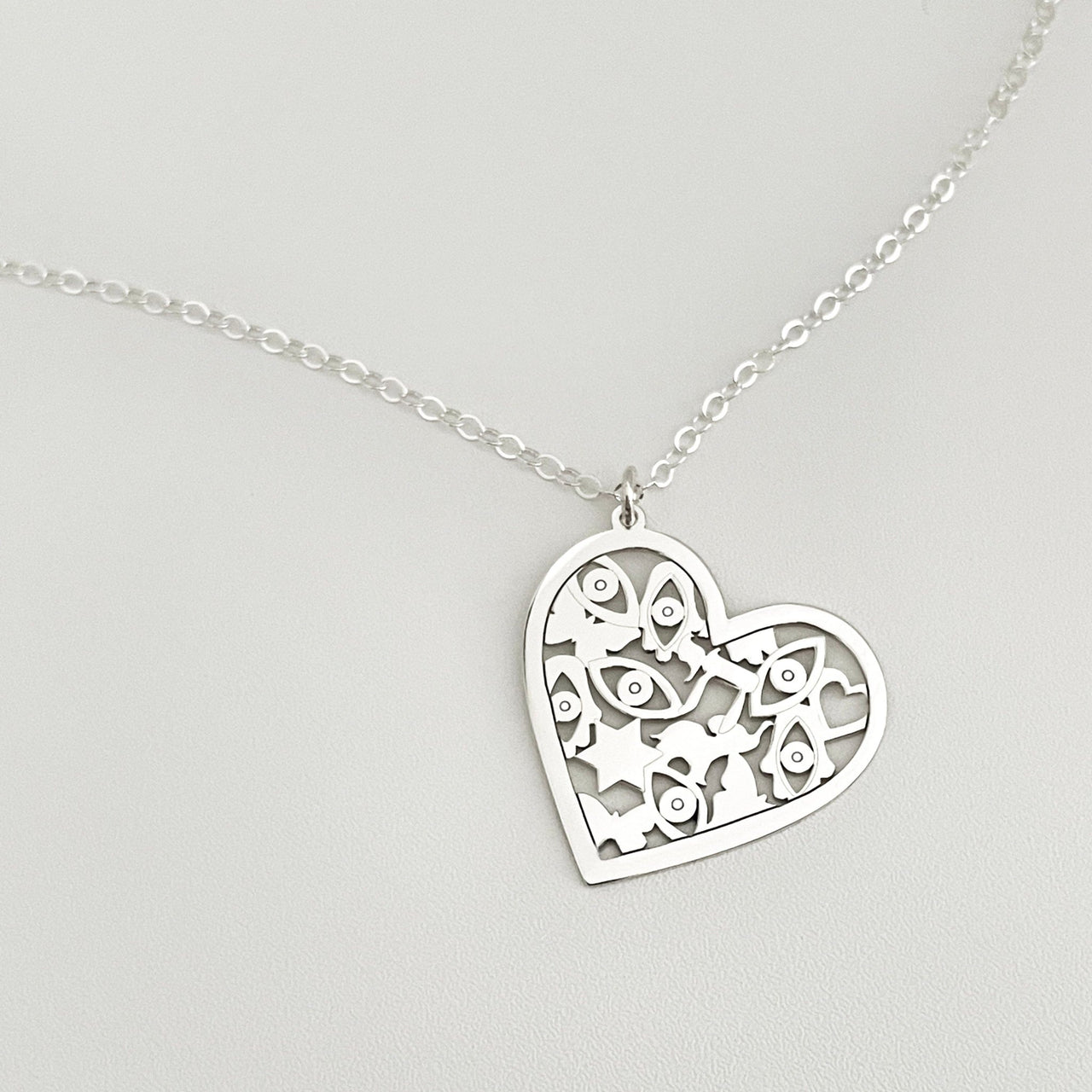 Miriam Merenfeld Jewelry - Mia Good Luck Heart Necklace - (Sterling Silver or Gold - Plated) - ModernTribe