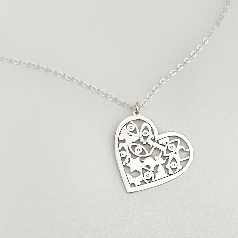 Miriam Merenfeld Jewelry - Mia Good Luck Heart Necklace - (Sterling Silver or Gold - Plated) - ModernTribe