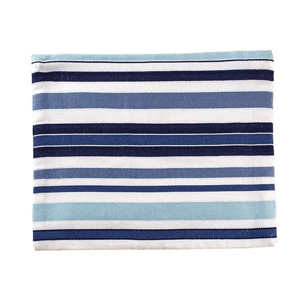 Yair Emanuel Tallises Blue Woven Striped Tallit by Yair Emanuel