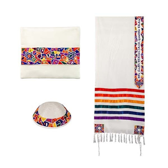 Rainbow Magen David Tallit by Yair Emanuel