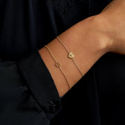 HOTCROWN - Personalized Hebrew Initial Bracelet - 14k Yellow, Rose or White Gold - ModernTribe