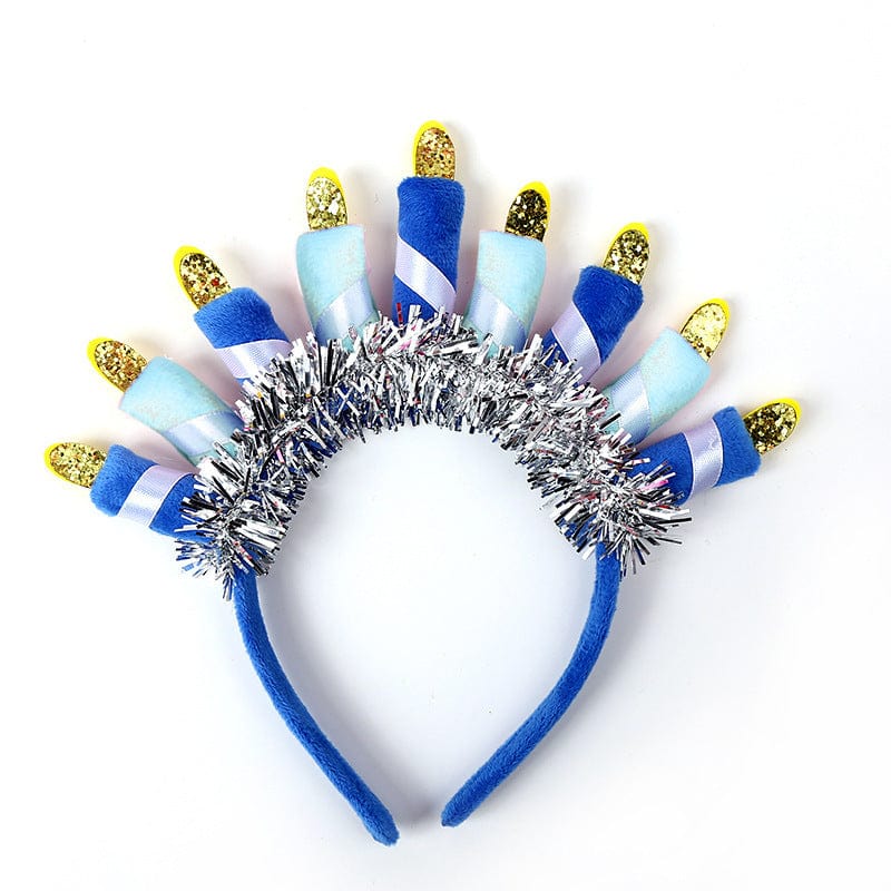 Tipsy Elves - Blue Menorah Headband by Tipsy Elves - ModernTribe