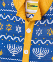Tipsy Elves - Men's Menorah Print Cardigan Sweater by Tipsy Elves (Sizes Small - 5XL) - ModernTribe