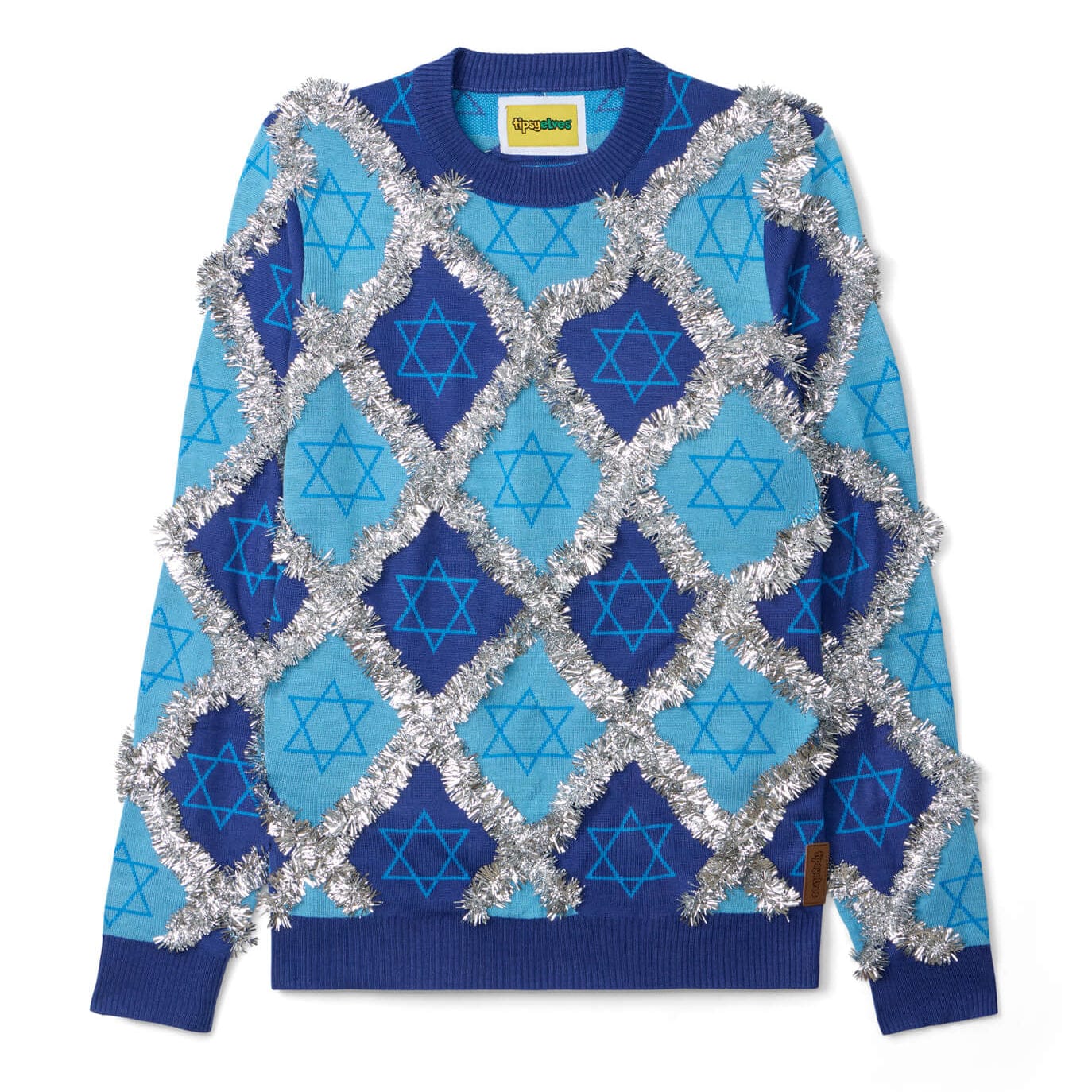 Tipsy Elves - Men's Hanukkah Tinsel Sweater by Tipsy Elves (Sizes Small - 5XL) - ModernTribe