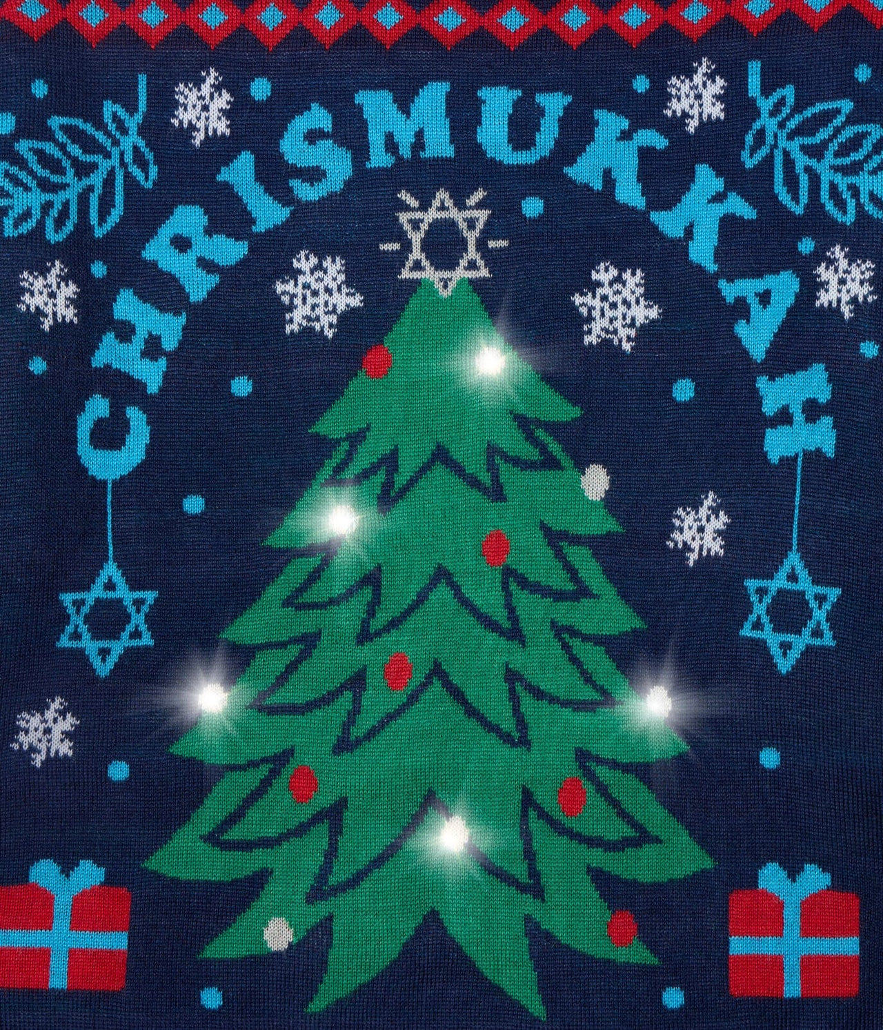 Tipsy Elves - Men's Chrismukkah Light Up Sweater by Tipsy Elves (Sizes Small - 5XL) - ModernTribe