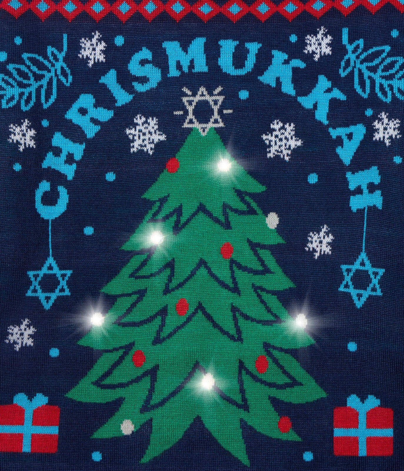 Tipsy Elves - Men's Chrismukkah Light Up Sweater by Tipsy Elves (Sizes Small - 5XL) - ModernTribe