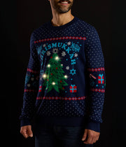 Tipsy Elves - Men's Chrismukkah Light Up Sweater by Tipsy Elves (Sizes Small - 5XL) - ModernTribe