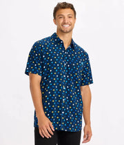 Tipsy Elves T-Shirts Men's Dreidel Decor Button-Down Shirt by Tipsy Elves (Sizes Small - XXL)