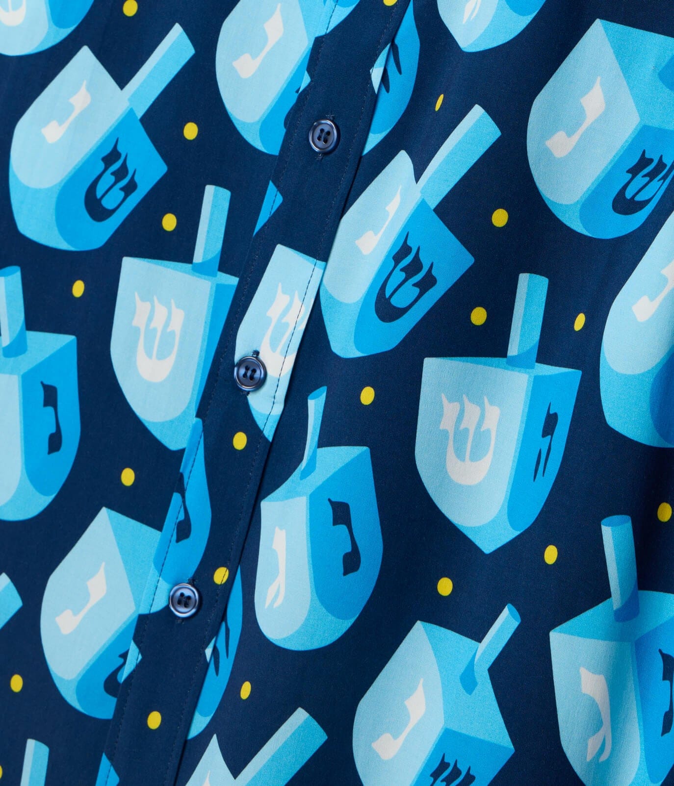 Tipsy Elves - Men's Dreidel Print Button Down by Tipsy Elves (Sizes Small - 5XL) - ModernTribe