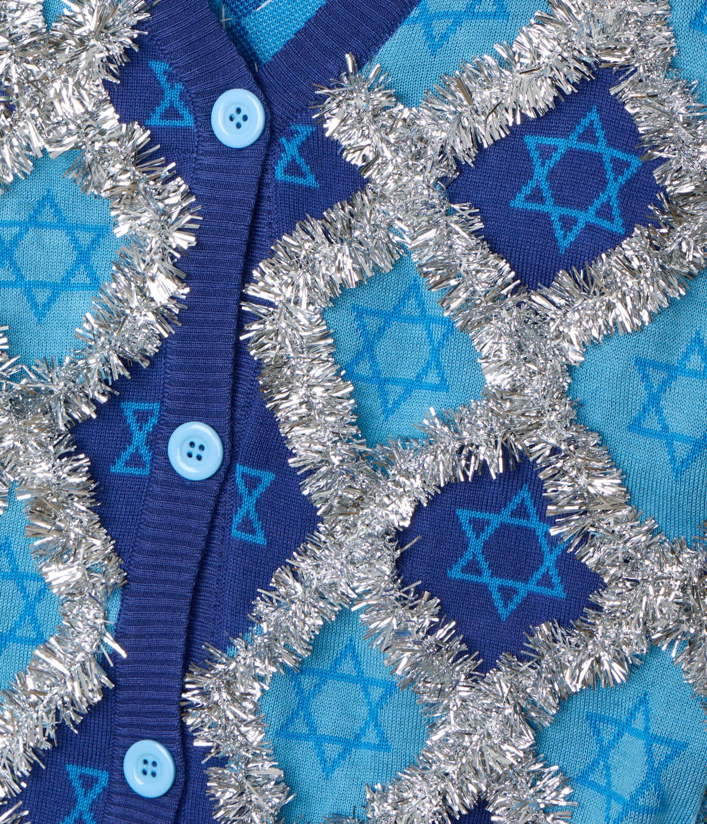 Tipsy Elves - Women's Hanukkah Tinsel Cardigan Sweater by Tipsy Elves (Sizes Small - 5XL) - ModernTribe