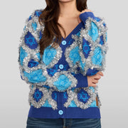 Tipsy Elves - Women's Hanukkah Tinsel Cardigan Sweater by Tipsy Elves (Sizes Small - 5XL) - ModernTribe