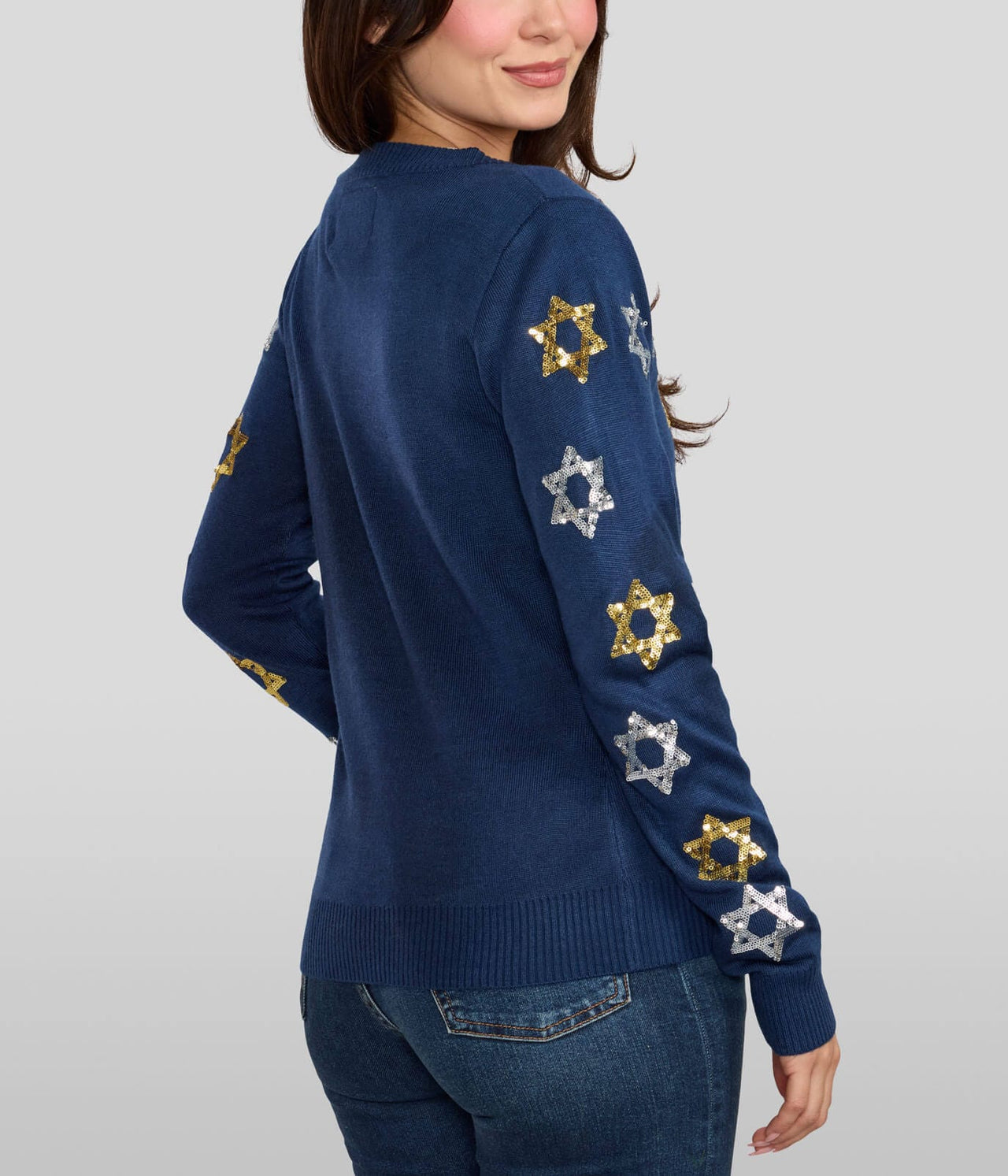 Tipsy Elves Sweaters Women's Shimmering Star of David Cardigan Sweater by Tipsy Elves (Sizes Small - 5XL)