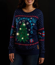Tipsy Elves - Women's Light Up Chrismukkah Sweater by Tipsy Elves (Sizes XS - 5XL) - ModernTribe