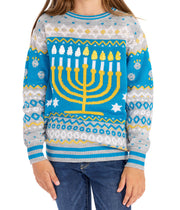 Tipsy Elves - Youth Reversible Menorah Sequin Sweater by Tipsy Elves (Sizes XS - XL) - ModernTribe